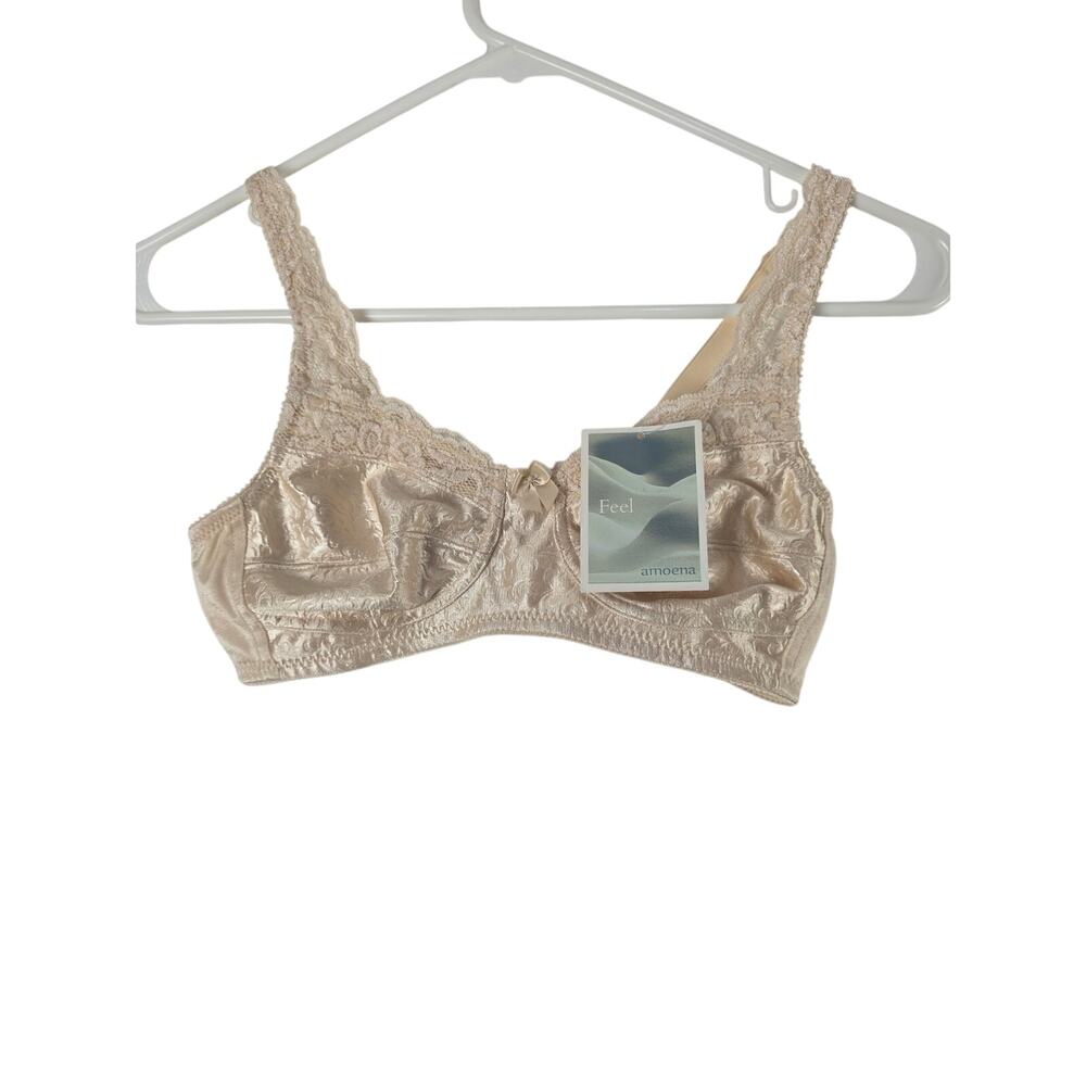 Amoena Mastectomy Bra Womens 34AA Pearl Beige Annabell 2126 Wireless Soft Cup